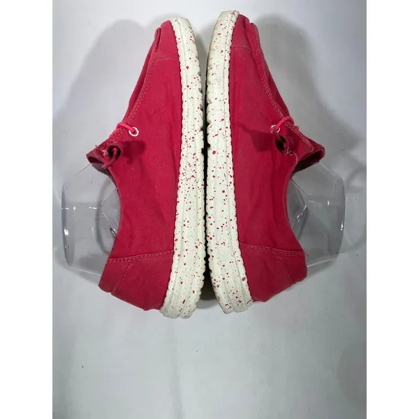 Hey Dude Wendy Canvas Slip On Loafer Shoes Women Coral Pink 7 Beach Costal Comfy - Image 5