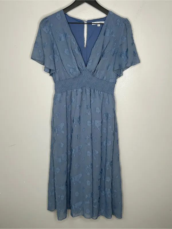 Baltic Born June Blue Smocked Midi Dress Size XL - Image 3
