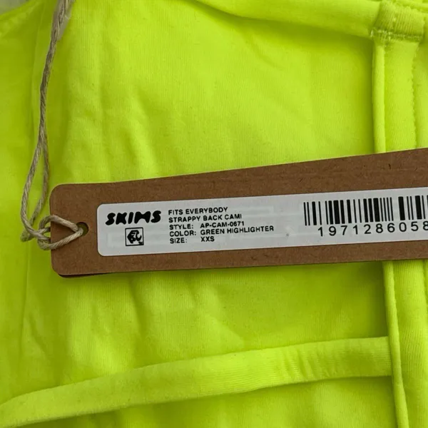 Skims Fits Everybody Strappy Back Cami Green Highlighter Size XXS - Image 7