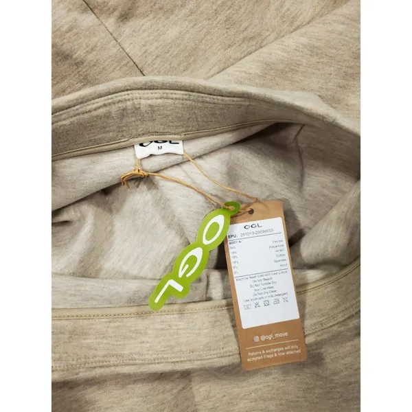 OGL FuzzLuxe Flared Maxi Skirt Heather Beige Cashmere Like Size Medium Tan - Image 6