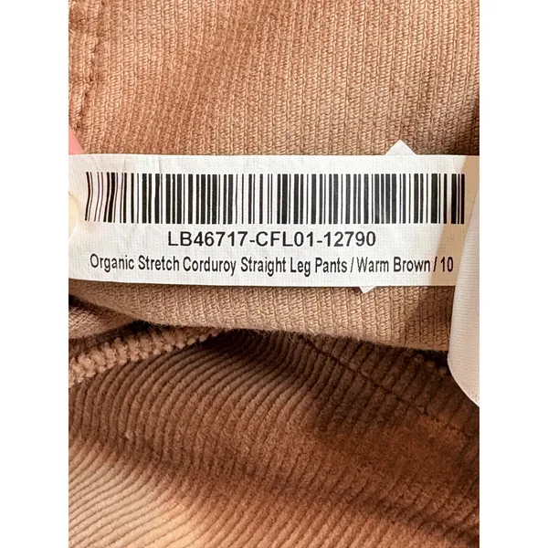 Quince Organic Stretch Corduroy Straight Leg Pants‎ Womens 10 Warm Brown NEW - Image 8