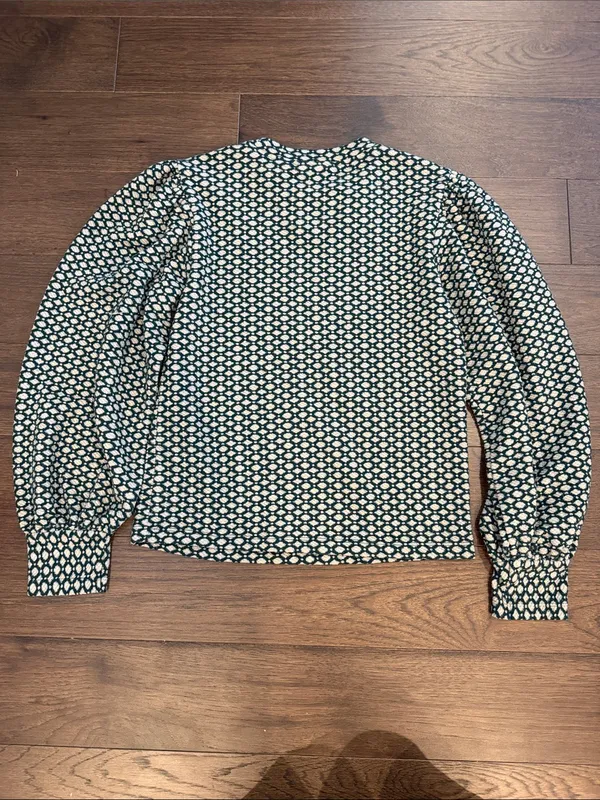 Maeve by Anthropologie Shannon Balloon-Sleeved Top Small - C11-419 - Image 9
