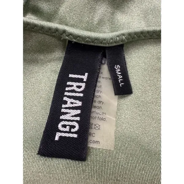 Triangl Green Satin Bikini Bottoms Women’s Small - Image 2