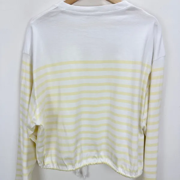 Madewell The Perfect Tie-Waist Tee in Allday Jersey Striped Pineapple M NWT - Image 12