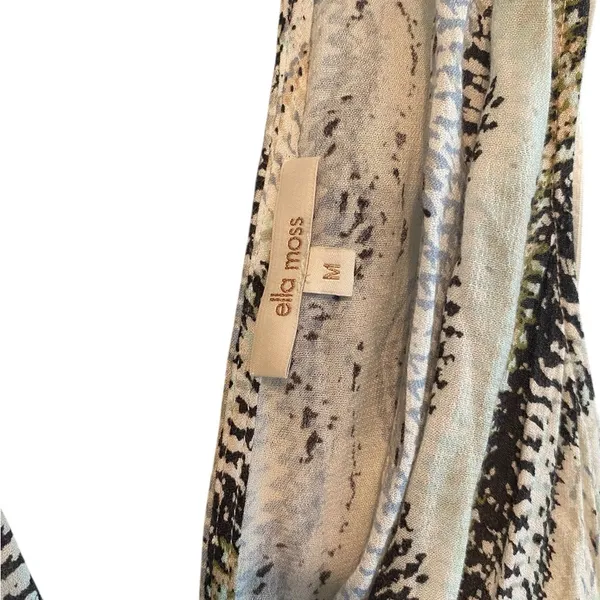Anthropologie Ella Moss Sleeveless aqua brown chevron Maxi Dress Resortwear - Image 7
