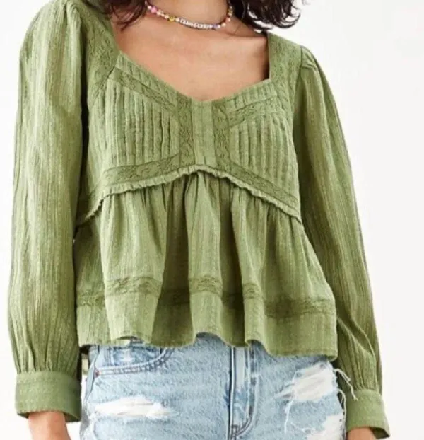 Outfitters Green BabyDoll Top - Image 2