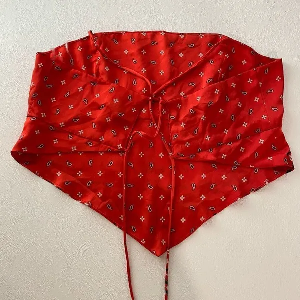 Rue21 Red Bandana Print Corset Top | Size Large | Western Y2K Festival Tube Top - Image 2