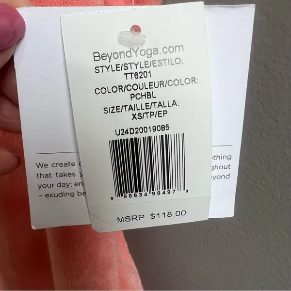 NEW BEYOND YOGA Out of Town Dress in Peach Blush NWT Terry Mini Dress Size XS - Image 8