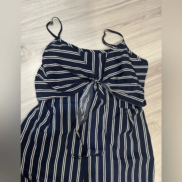 Striped‎ Navy Jumpsuit Blue Size XL - Image 5