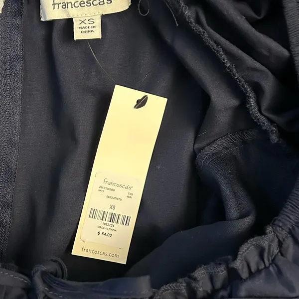 Francesca's Collections Navy Blue Puff-Sleeve Tiered Maxi - Image 6