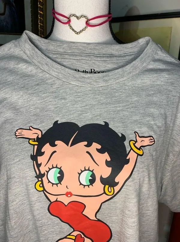 Betty Boop Heather Gray Tee Shirt - Image 8