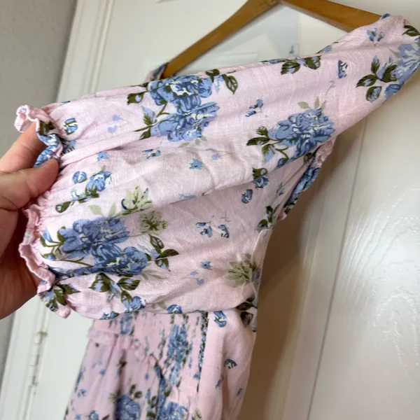 Gal Meets Glam Baby Pink Blue Forever Floral Smocked Dress - Image 6
