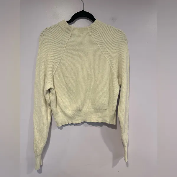 Cozy Cream Free People Riley Mock Neck‎ Knit Sweater - Image 4