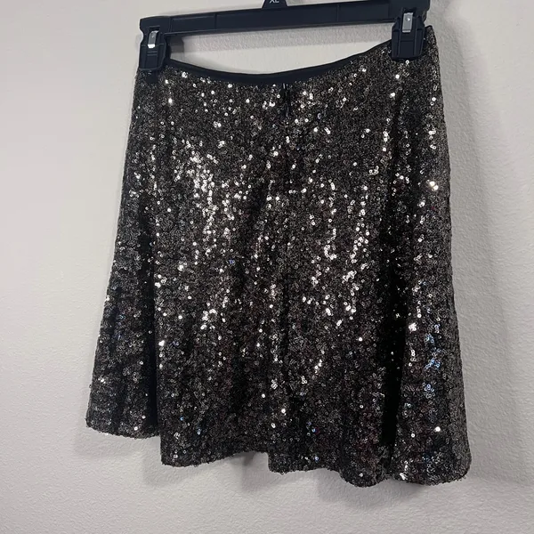 Black Sequin Circle Mini Skirt - Image 2