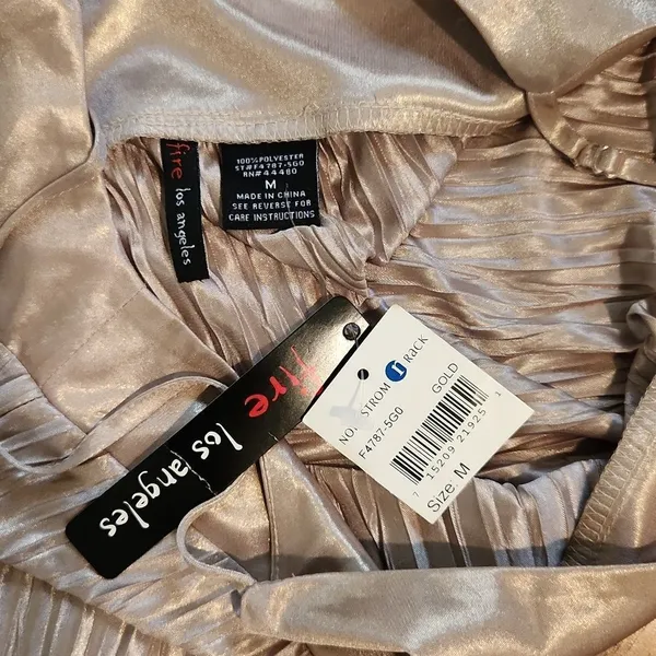 Fire Los Angeles spaghetti strap gold women's size medium New with tag - Image 4