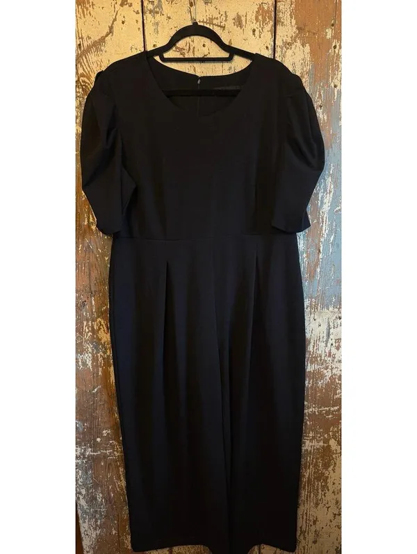 New York & Company black short twist sleeve jumpsuit, size XXL 2X - Image 2