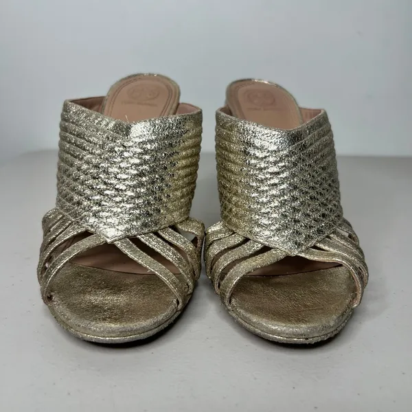Tory Burch Brida Metallic Mule Sandals Size 8.5 - Image 5
