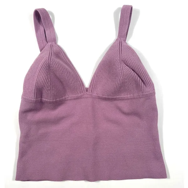 Free People Small Teagan Swit Cami Dawn Mauve Knit Ribbed Open Back Festival EUC - Image 2