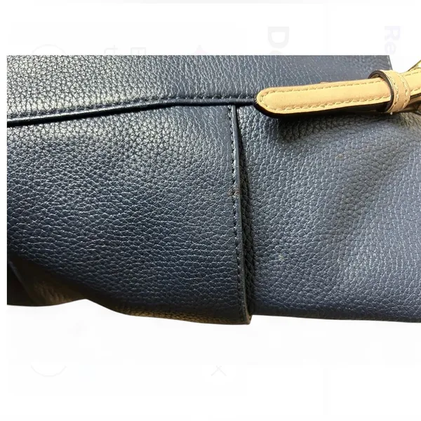 Michael Kors Deep Blue Saffiano Leather Over Shoulder Handbag with Gold Hardware - Image 5