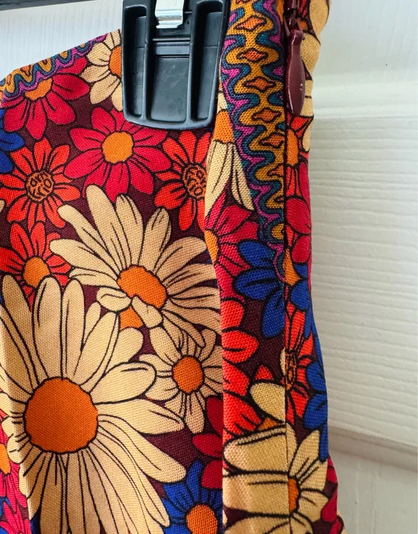 Farm Rio Mixed Prints Satin Slip Midi Skirt, Size S - Image 7