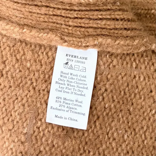 EVERLANE The Cloud Turtleneck Sweater Wool Alpaca‎ Heathered Chai Small - Image 14