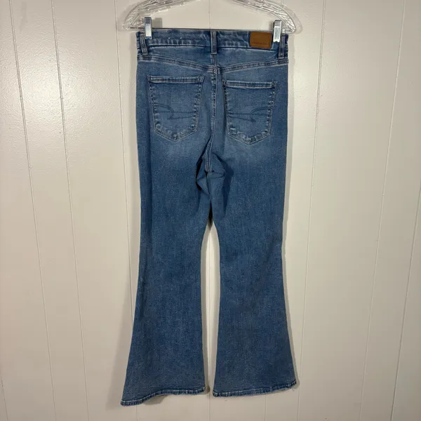 American Eagle Next Level Stretch Crossover Waist Curvy Super High Rise Flare 4S - Image 7
