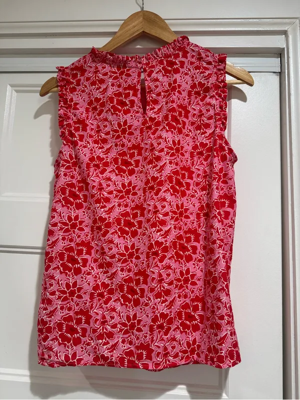 J.Crew Linen blend sleeveless ruffle top - Image 8