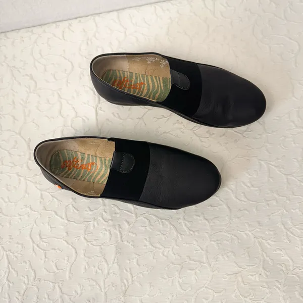 Fly London Softinos Shoes Size 8.5 Leather Mules Comfy Soft Slip On Navy Light - Image 5