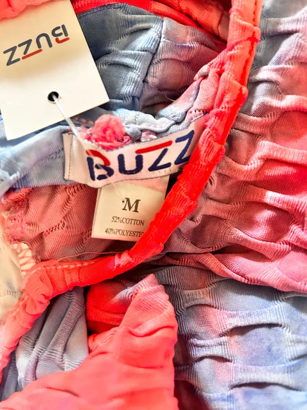 Buzz Women's Butt Lifting Yoga Short & Textured Yoga Tie-Dye Bra Sports Set m - Image 8