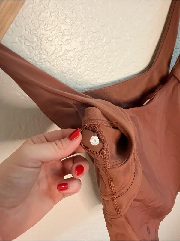 Lululemon Nulu and Mesh Back Shelf-Bra Yoga Tank Top 8 Brown - Image 9