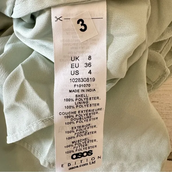 NWT ASOS Embellished Cami Midi Dress in Sage Green Sz4 A-line Fit & Flare Sequin - Image 14