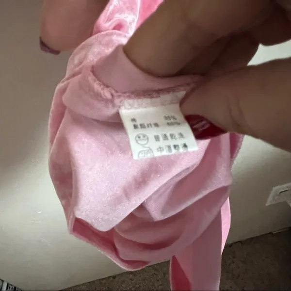 Unbranded Bubblegum Pink Velour Body Con Faux Wrap Mini Dress‎ - Image 6