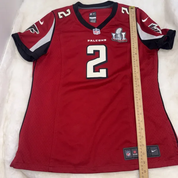 Atlanta Falcons Matt Ryan #2 Super Bowl LI NFL Football Nike Red Jersey Sz Large - Image 4