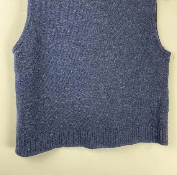 Vtg Woolrich Womens 100% Lambswool Bear Fish Embroidered Vest Sz Small - Image 9