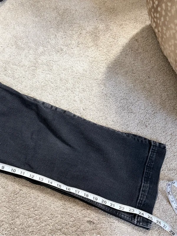 Pilcro Women’s The Skipper Cropped Jeans High Rise Wide Leg in Washed Black 28 - Image 14