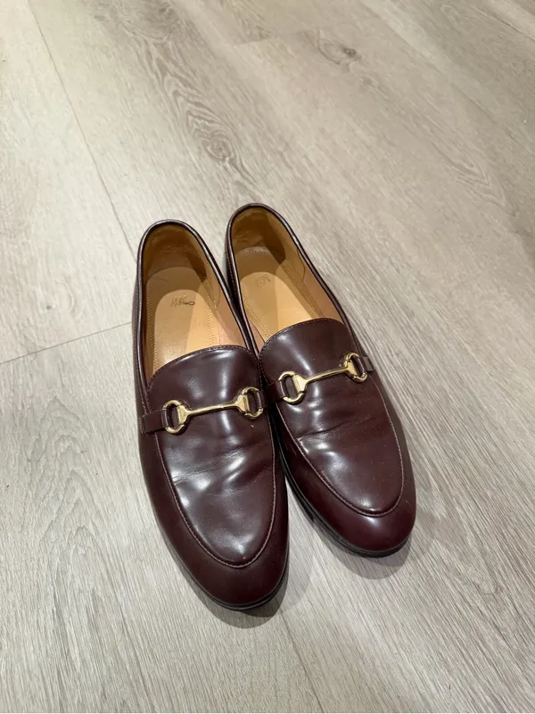 H&M Dark Brown Cherry Reddish Leather Bit Loafers - Image 4
