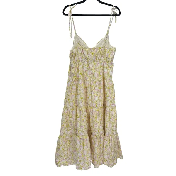 NWOT ASTR The Label Tie Strap Tiered Maxi Dress Size Large Green Pink Floral - Image 6