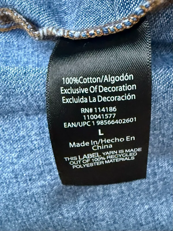 Frye Western Denim Dress Womens Large Blue Country Cowgirl Button Front Mini EUC - Image 11