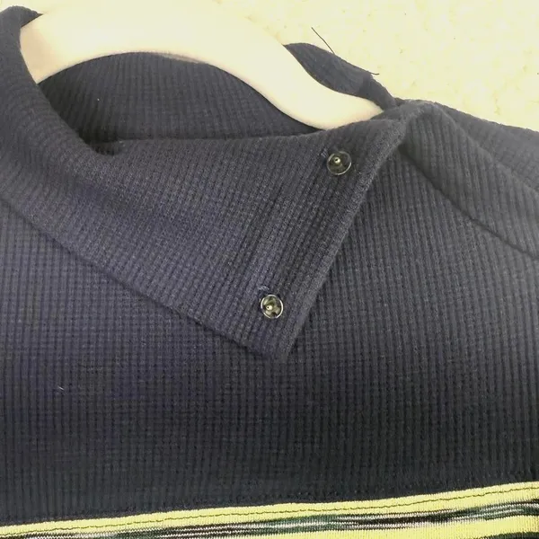 Free‎ People FP Movement Sweater Womens XS Striped Thermal Cropped Thumbholes - Image 3