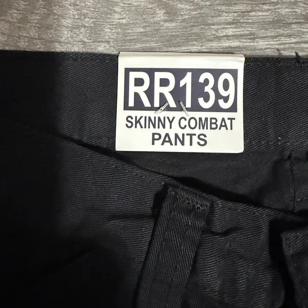New J Galt Brandy Melville M Black Skinny Combat Pants Low Rise‎ Cargo Punk Y2K - Image 3