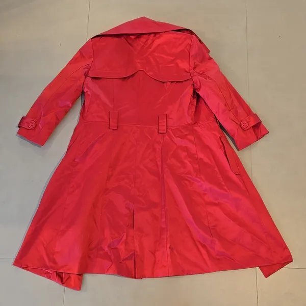 Bebe Gorgeous Red Long Sleeves Trench Coat - Image 2