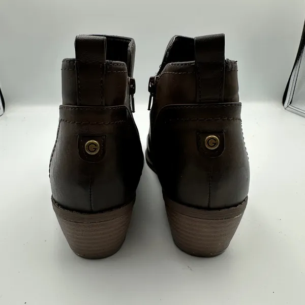 Guess Brown Ankle Booties Heel Side Zip Western Womens Size‎ 7.5M - Image 3