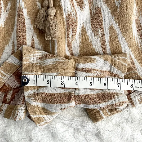Aerie Tan Tribal Jacquard High Waisted Cotton Pull-on Summer Beach Shorts M - Image 8