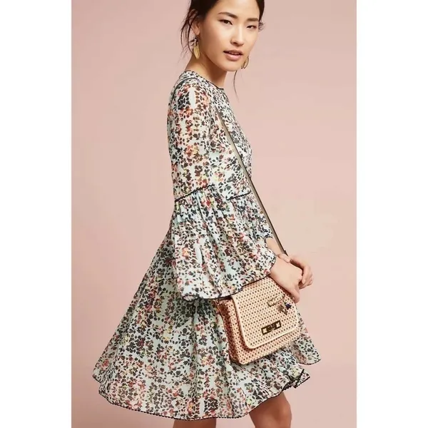 Anthropologie BHANUNI by JYOTI Libra Embroidered Tunic Dress Floral Size 2 - Image 5
