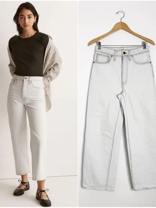 Madewell Perfect Vintage Wide Leg Crop Jeans 27 Edmunds Wash High Rise - Image 2