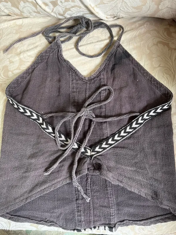 halter top Brown with cool printed on it Size M - Image 3