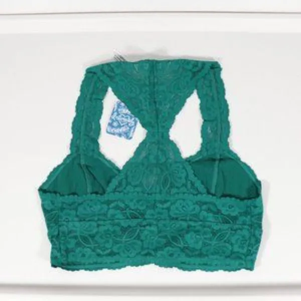 NWT Size S Free People Racerback Bralette Green Gallon Unlined Bralette - Image 2