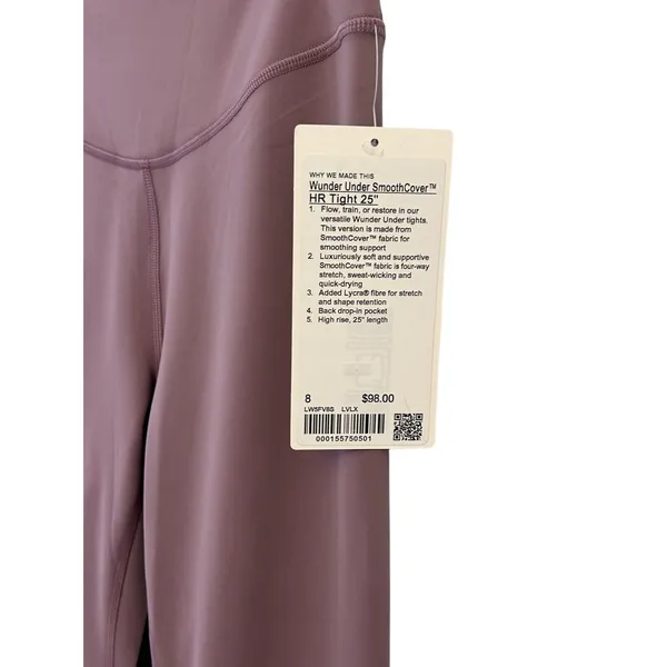 Lululemon Wunder Under SmoothCover High-Rise Tight 25" Size 8 Lavender Lux NWT - Image 8