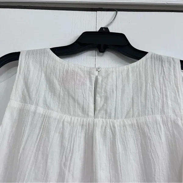 Skies Are Blue womens embroidered sleeveless cotton mini dress white small beach - Image 5