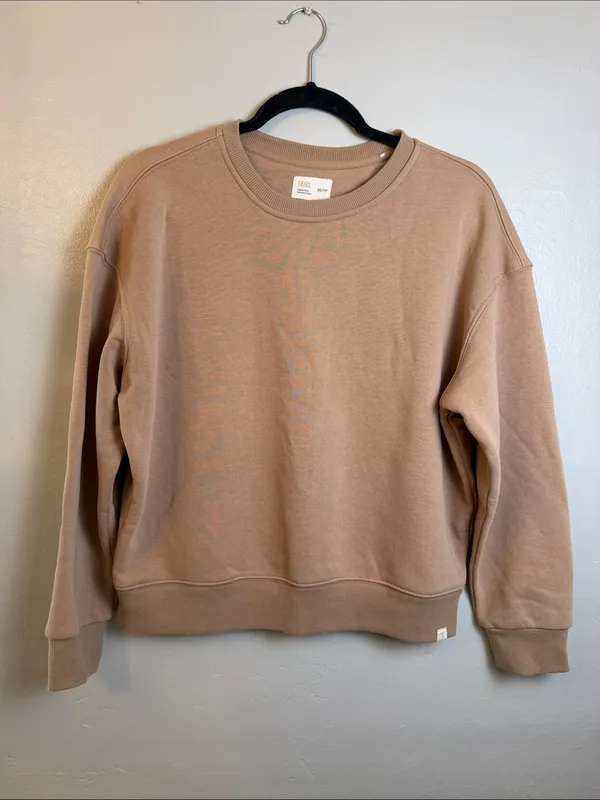 Tkees women’s Crewneck Sweatshirt in Taupe xsmall - Image 3